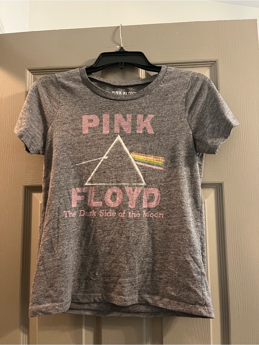 Pink Floyd Heather Gray Tee with Pink Print